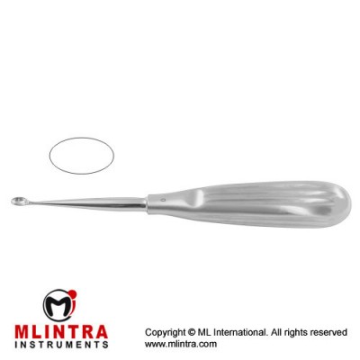 Volkmann Bone Curette Oval - Fig. 0000 Stainless Steel, 17 cm - 6 3/4" Scoop Size 2.8 mm